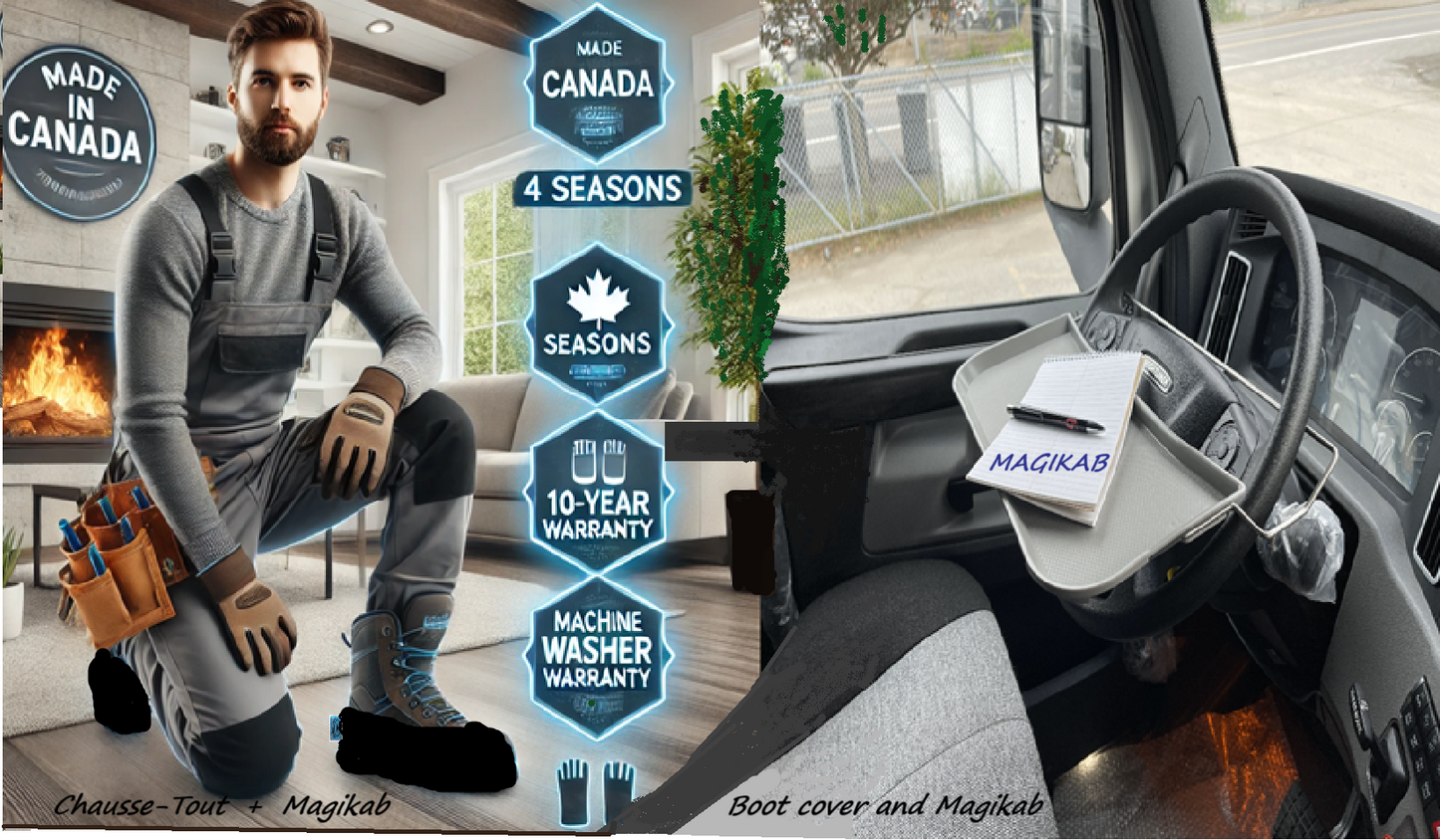 Magikab commercial quality cabaret, total comfort for your meal in the car or truck.